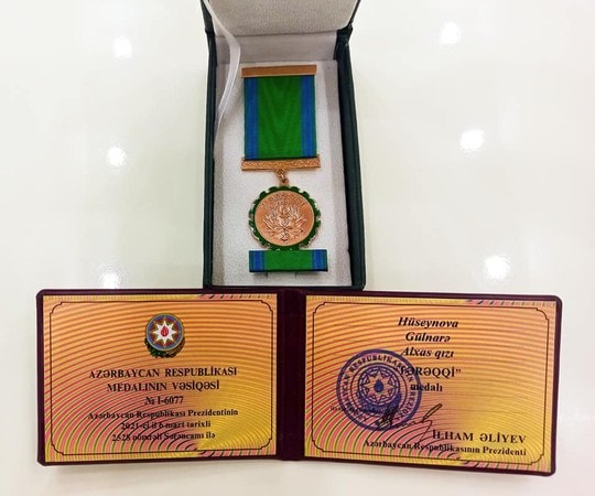 İctimai xadim Gülnarə Hüseynova Tərəqqi medalı ilə təltif edildi